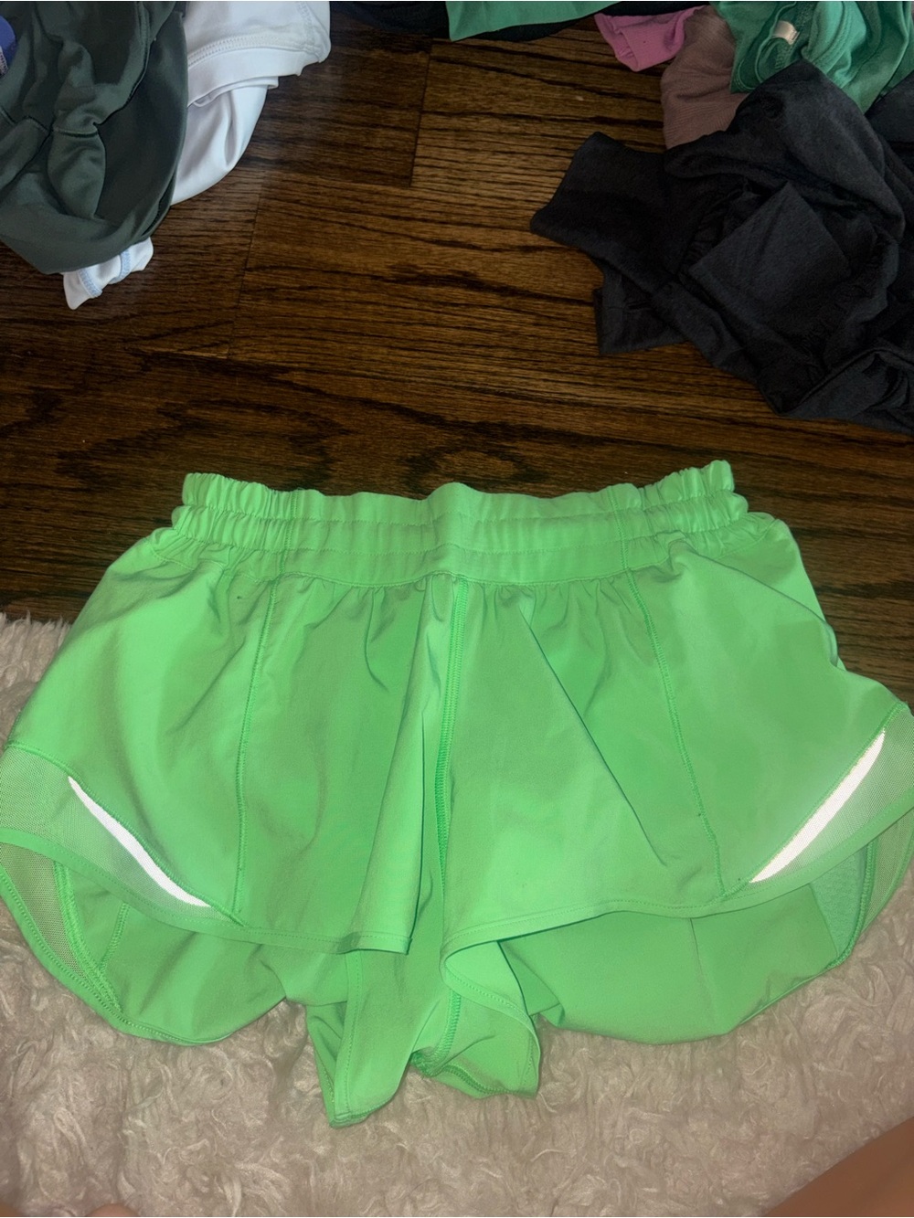 lululemon athletica Neon Green Athletic Running Shorts
